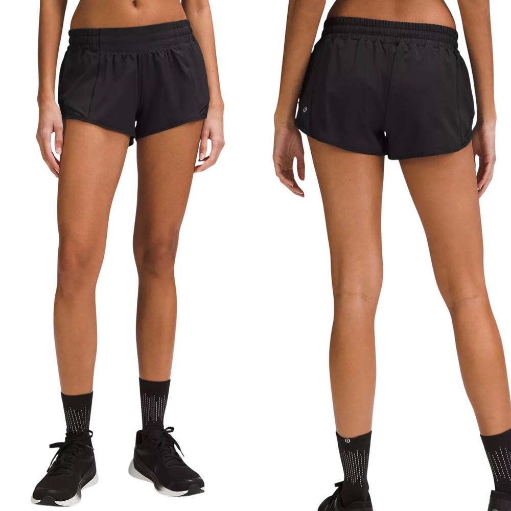 Lululemon Hotty Hot Short 2.5" Inseam Black Lined Shorts W7ARKR Womens Size 4
